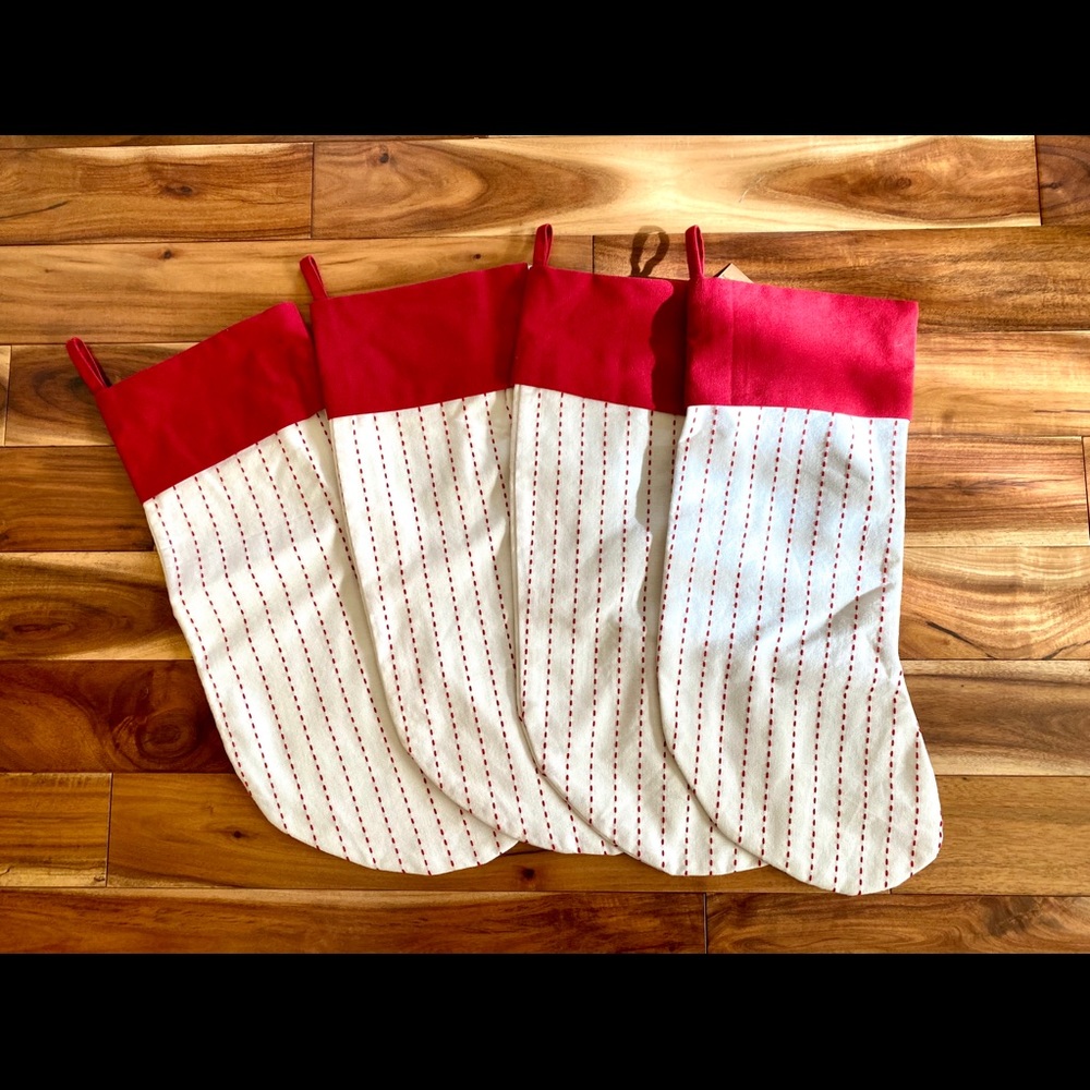 Park Designs Peppermint STOCKING x 4 NWT Christmas Holiday Stockings